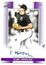 STORM HIERHOLZER 1/1 AUTO 2019 LEAF PERFECT GAME PURPLE AUTOGRAPH TCU HORNED FRG