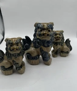 Japanese Ceramic Pottery Foo Dog Statues Asian Decor - Picture 1 of 10