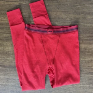 SKIMS Red Leggings Womens Medium Cotton Ribbed NWT Comfy Lounge Pants Long John - Picture 1 of 13