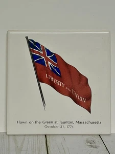 Flag Of Taunton Massachusetts Liberty Union Screencraft 6x6 Trivet Tile 1774 - Imagen 1 de 3