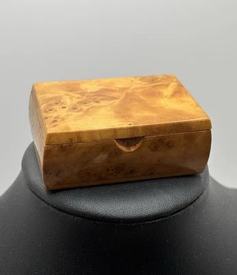 Vintage Miniature Handcrafted Wooden Box  Birch Or Maple 2” - Image 1 of 4