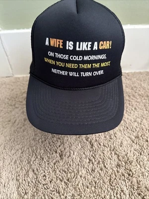Humor Divertido Una Esposa Es Como Un Coche Espuma Camionero Sombrero Gorra Snapback De Colección Años 80 OSFA Foto 1 de 4