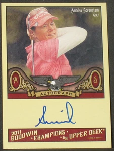 Annika Sorenstam 2011 cubierta superior Goodwin Champions autógrafo inserto LPGA golf - Imagen 1 de 2