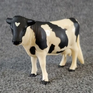 ERTL Holstein mucca da latte giocattolo vintage animale da fattoria bianco e nero - Foto 1 di 16