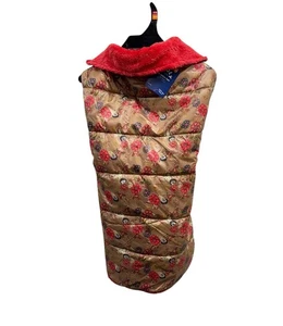 YOULY Size XS-S (11"- 15") Floral Reversible Cozy Puffer Vest Dog Jacket NWT - Picture 1 of 7