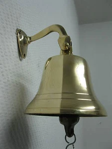 Campana In Ottone Campana Da Nave Decorazione Marittima 16 Cm Campana Da Parete - Foto 1 di 1