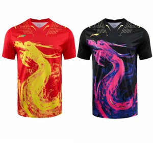 Li-Ning Men's sports Tops tennis/badminton Clothes T Shirts print china dragon - Picture 1 of 14