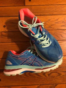 Asics Gel Nimbus 19 T750N blaue Schnürschuhe niedriges Oberteil Damen Größe 7,5 - Bild 1 von 4