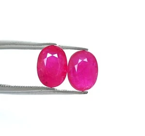 8x6 mm Certified Natural Ruby Oval Cut Pair 2.96 CTS Mozambique Loose Gemstones - Picture 1 of 9