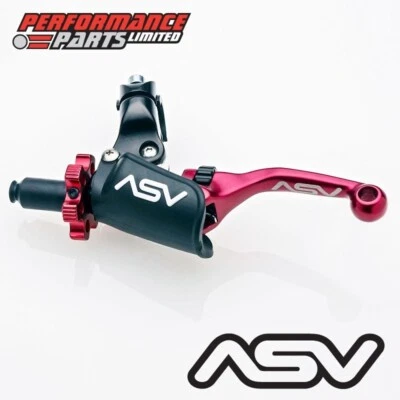 ASV F4 Red Short Clutch Lever with Pro Perch for Yamaha TTR250 2001 - Image 1 of 4