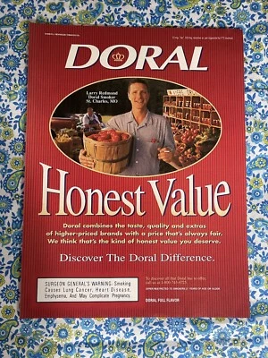 Винтажная печатная реклама сигарет 1998 Doral честная ценность - Изображение 1 из 4