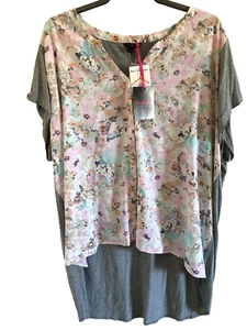 New Simply Be Floral Jersey Short Sleeve Top Blouse Plus Size UK 30 - Picture 1 of 6