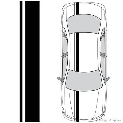 Single Offset Rally Racing Stripes 3M Stripe Decals for Volvo S40 S60 C30 C70 - Image 1 of 4