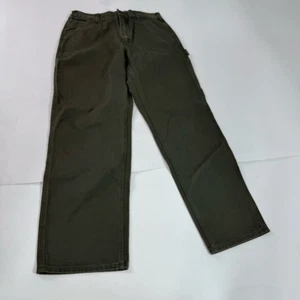 Carhartt Pants Mens 34X32 Green Washed Duck Work Dungaree Loose Original Fit New - Picture 1 of 9