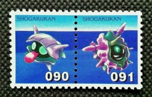 Shellder Cloyster Pokemon Stamp Card Shogakukan Japan Nintendo #090 #091 F/S - Picture 1 of 5
