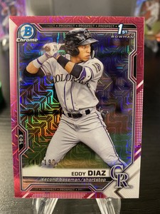 2021 Bowman Chrome Prospects Fuchsia Mojo Refractor SP Eddy Diaz /199 #BCP-33