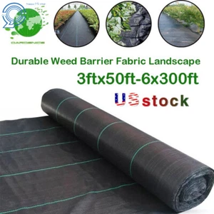 Heavy Duty Weed Barrier Fabric Woven Landscape Ground Weed Cover 3.2 Ounce - Picture 1 of 19