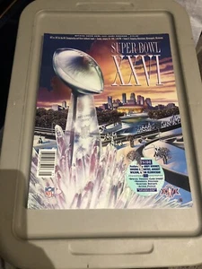 1992 Super Bowl Program With Football Card sheet Insert-Redskins-Buffalo Bills - Picture 1 of 9