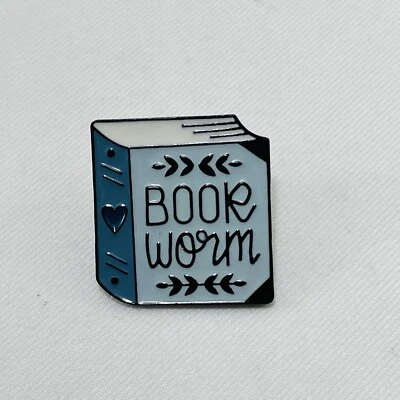 Broche prendedor bibliófilo de gusano de biblioteca esmalte club de lectura amante lector bibliotecario Foto 1 de 4