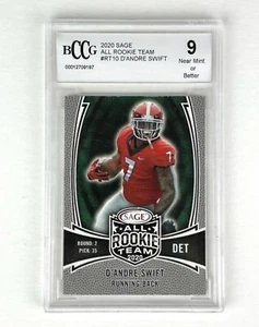 Tarjeta de novato Philadelphia Eagles D'Andre Swift BCCG 9 2020 Sage All Rookie Team - Imagen 1 de 3