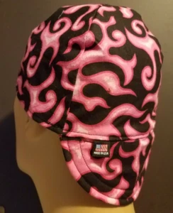 Flames Pink Custom Made Construction, Welder, Pipe-fitter, Biker Hat - Picture 1 of 2
