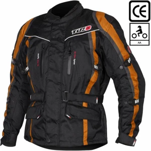 Tuzo Maxico II Motorcycle Jacket Waterproof CE Certified Class AA Black / Orange - Picture 1 of 10