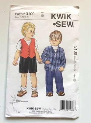 KWIK SEW  3100  NEW & UNOPENED - COMES WITH MATCHING BUTTONS....see details - Image 1 of 4