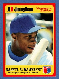 Darryl Strawberry 1991 Jimmy Dean Signature Edition Baseball Card #5 Dodgers