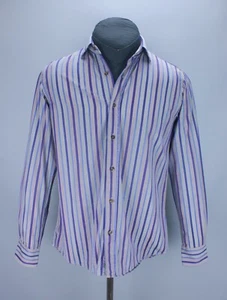 Etro Milano Mens Slim Fit Shirt Long Sleeve Colorful Striped Size 39 Cotton - Picture 1 of 20