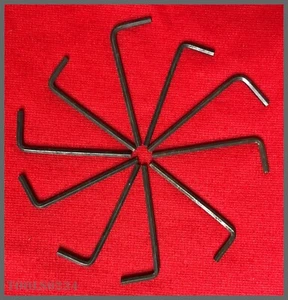 3/32 Zoll Kurzarm-Sechskantschlüssel L-Schraubenschlüssel 10er-SET 15106 Eklind Chesco Inbus - Bild 1 von 6