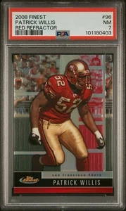 2008 Topps Finest Patrick Willis Red Refractor /25 2nd Year 49ers #96 PSA 7 NM - Picture 1 of 2