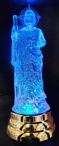 14" St Jude - San Judas Tri-Color Lighted Swirl Glittering Figurine LD-2708 - Picture 1 of 5