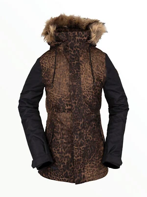 VOLCOM Womens 2021 Snowboard Snow FAWN INSULATED JACKET Black Combo Leopard - Image 1 of 2