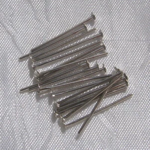 LOT DE 400 TIGES CLOUS ARGENTE FONCÉ TETE PLATE 20MMx0,7MM créa boucles *AU12.20 - Foto 1 di 3