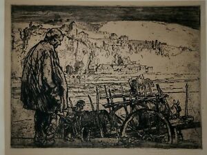 Frank Brangwyn- Signed Etching- The Farmer of Peteroque-1910