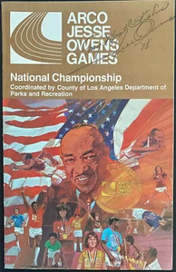 1978 Jesse Owens Autographed Signed Program Cover + Schedule + Tickets JSA LOA - Picture 1 of 8