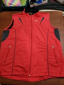 Mizuno Men's XL Red Nylon Full Zip Vest w/ Back Pocket WeatherGear EUC. BR2 - Picture 1 of 11