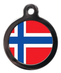 Pet ID tag Norwegian Flag Picture design - Picture 1 of 2