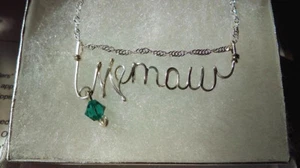 MEMAW wire name necklace in your choice of metals, Grandmother Gift - Picture 1 of 14
