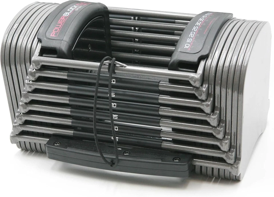 POWERBLOCK SPORT 50 ADJUSTABLE DUMBBELL, 50 LBS (SINGLE) - BLACK/GRAY - Image 1 of 4