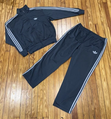 Conjunto de Chándal Vintage Y2K Adidas Originales Firebird Chaqueta Gris Talla Grande/XL Foto 1 de 3