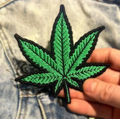 Moohaha Weed 3D Embroidered Patches Sew-On Iron-On Patches Gancha Marijuana Gift - Image 1 of 4