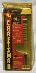 Craftsman 14pc SAE Deep Socket Set 6pt 1/4" & 3/8” Drive # 34427 G  - USA - NOS - Picture 1 of 7