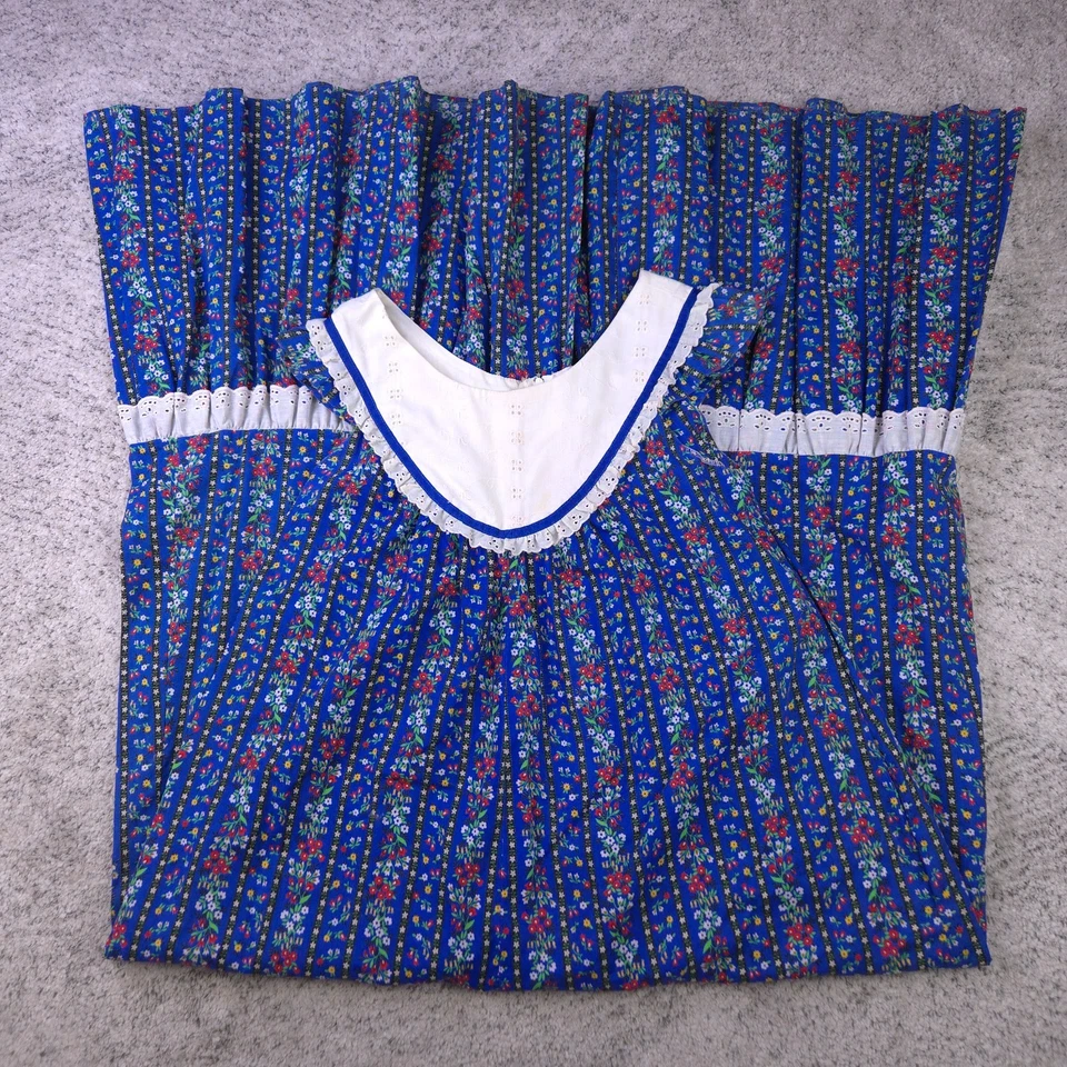 Vestido maxi havaiano vintage tamanho 11-12 Nalii Honolulu década de 1970 década de 1960 floral sem mangas - Imagem 1 de 4