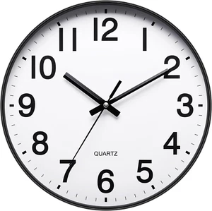 12 Inch round Wall Clock Silent & Non-Ticking Simple Wall Clock Operated - Picture 1 of 12