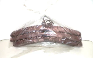 VINTAGE 1970's LOT OF SIX (6) BROWN SATIN HANGERS NIP NWT - Picture 1 of 4