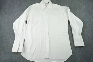 Burberry London Shirt Mens White 17 Long Button Front French Cuff Formal Dress - Picture 1 of 15