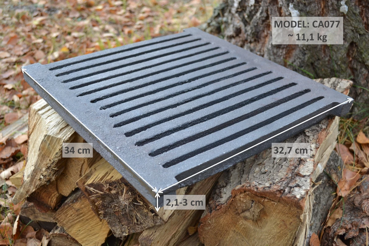 Kaminrost Aus Gusseisen 16x28cm - Feuerfester Ofenrost Für Kamin & Holzofen, Robust, 2kg, Materialstärke 1,4cm