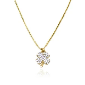Women's Small St.Patrick's Shamrock Clover Pendant Dainty 16" Necklace - Gold - Picture 1 of 5