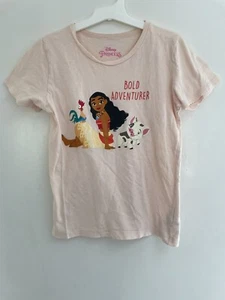 Disney Princess Kids Girls Moana Bold Adventurer 100% Cotton T-Shirt Peach Sz 10 - Picture 1 of 5